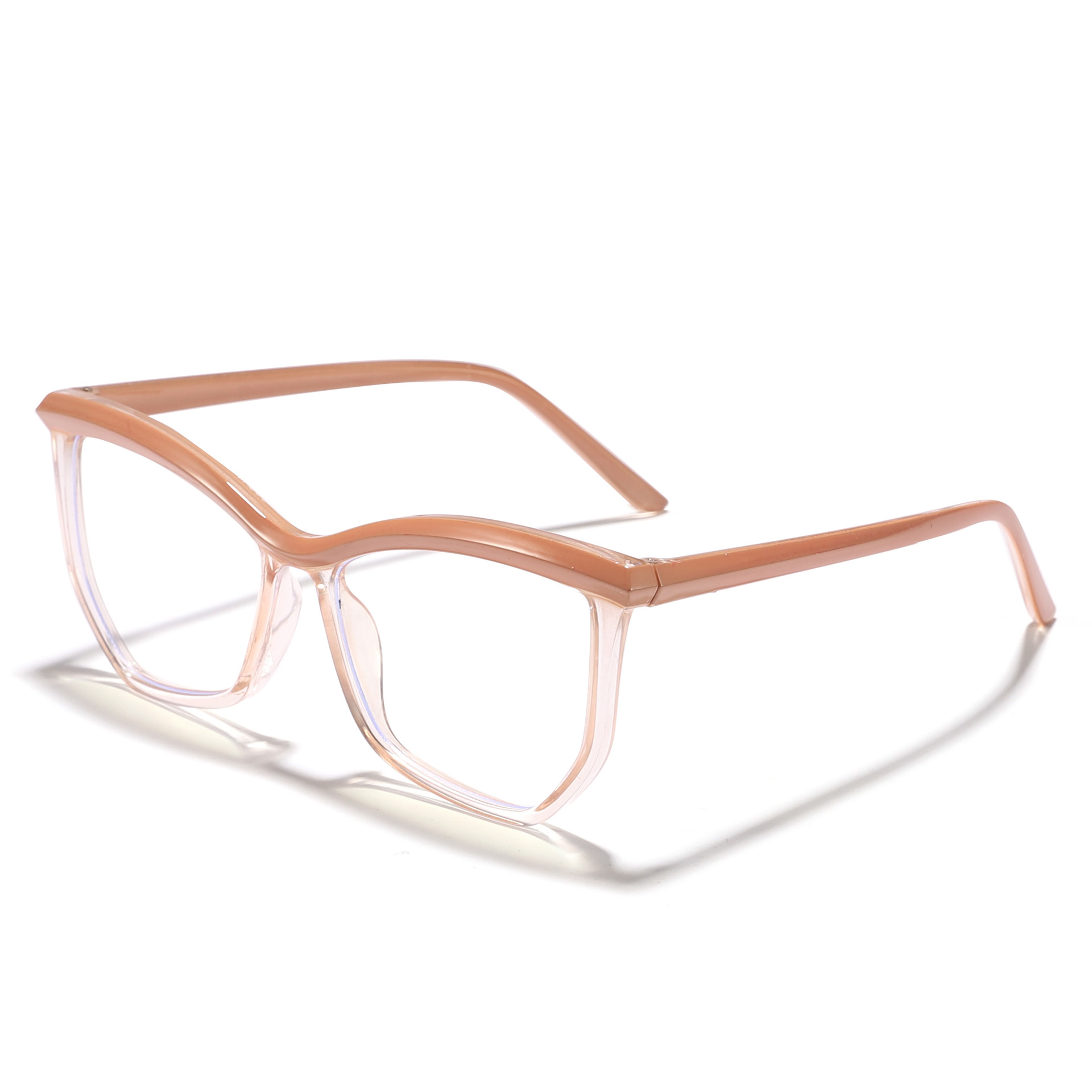 Marco de gafas de cejas transfronterizo antiazul espejo plano poligonal irregular marco de gafas de maquillaje europeo y americano puede equiparse con miopía