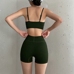 Sports Tight 3/4 Yoga Fitness Casual Seamless Outerwear European and American Sexy Running Training Braided Shorts 681
