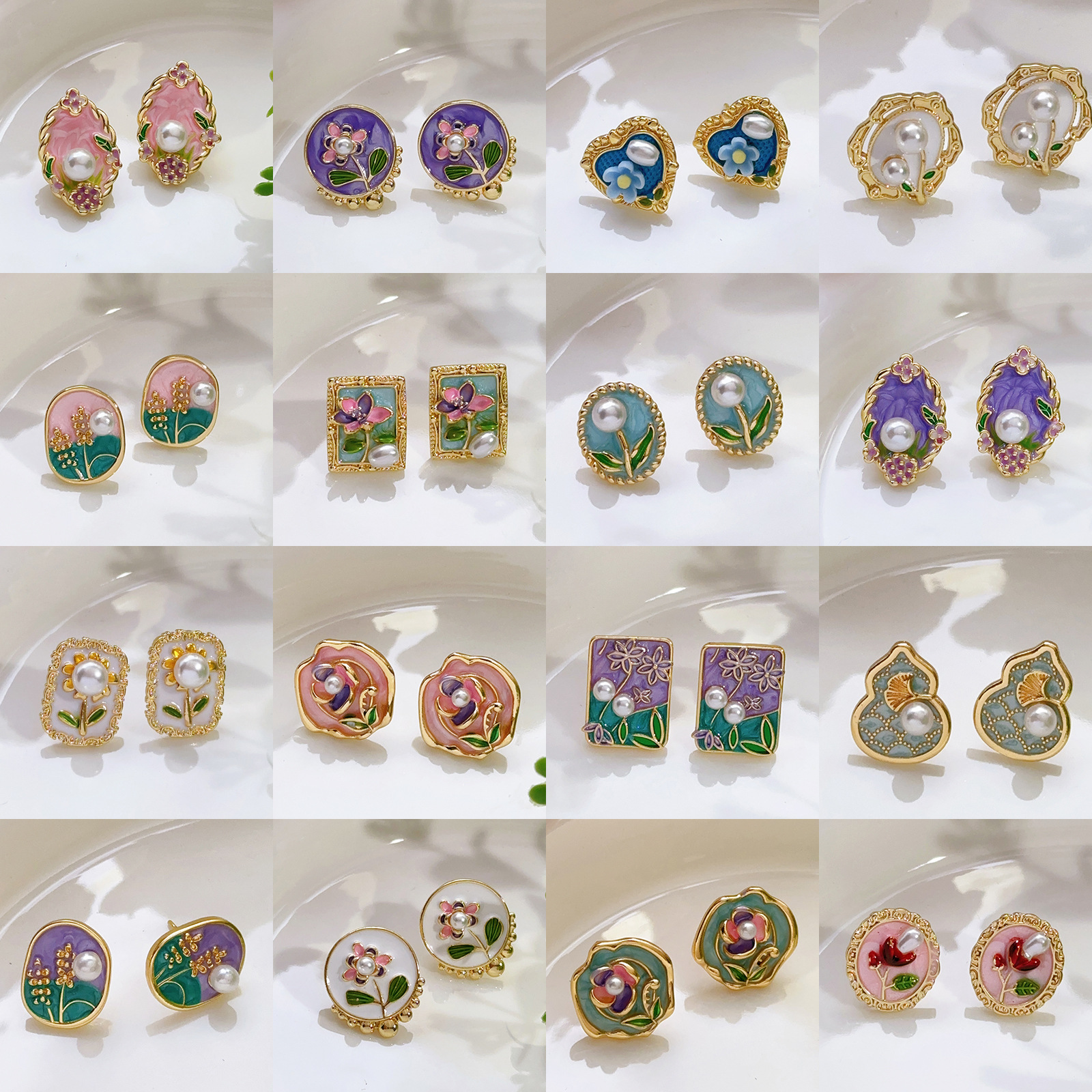 Pendientes de perlas Zhuji, temperamento blanco francés, pendientes antiguos, desplazamientos diarios, lujo ligero, joyería de orejas de alta gama al por mayor