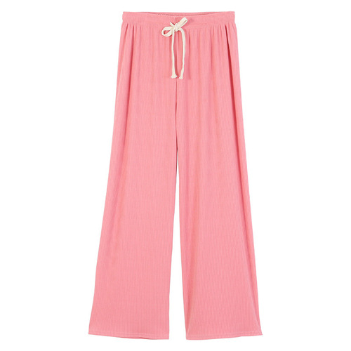 Women's High-Waist Wide-Leg Straight Leg Loose Drop-In Pants with Serpent Bone Pattern Casual Ground-Length Trousers