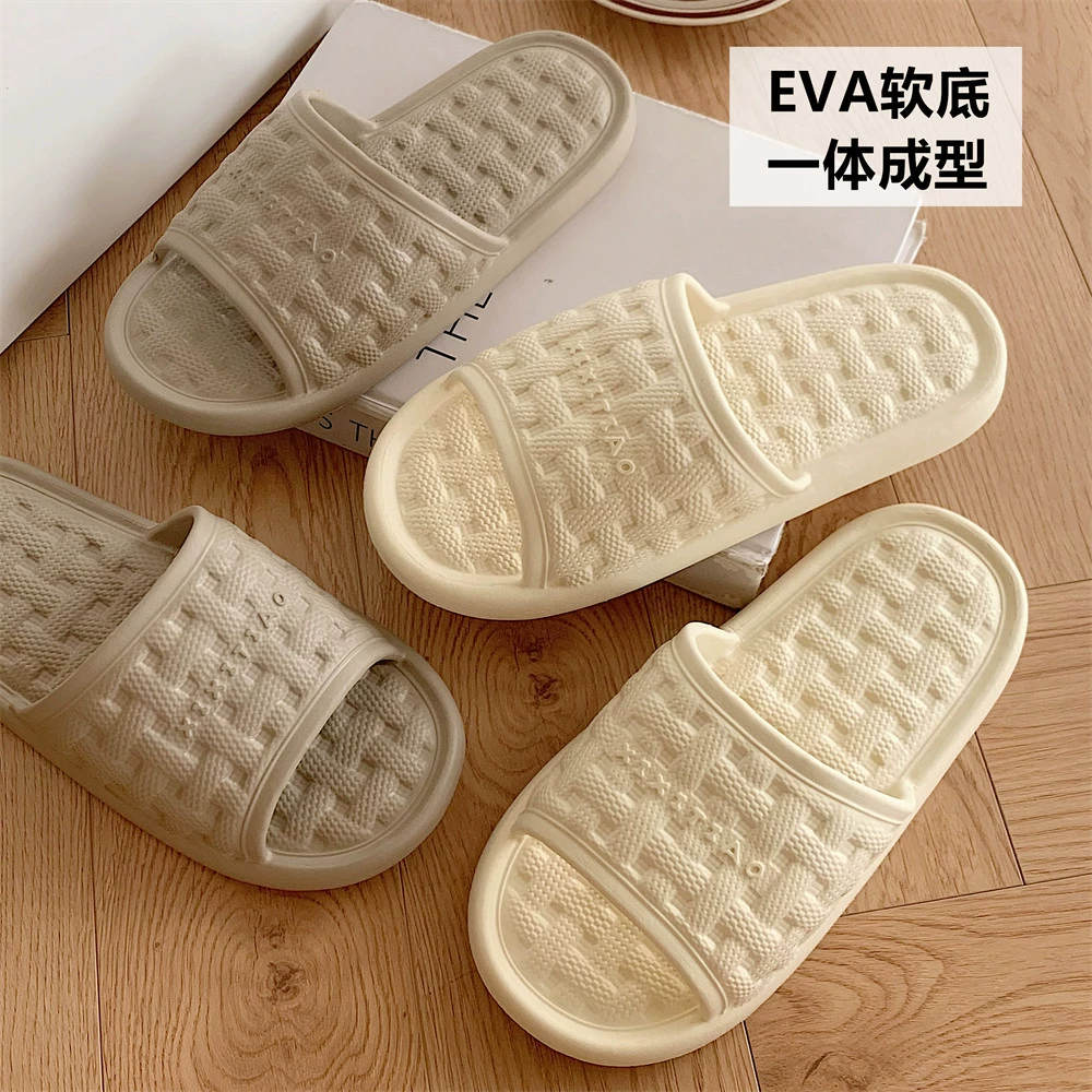 Повседневные Модные Новые Домашние домашние тапочки, Женские Простые тканые клетчатые мягкие плоские тапочки в Корейском стиле, летние