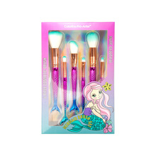 跨境6支纤维毛渐变色盒装美人鱼化妆刷套装化妆工具批发化妆品
