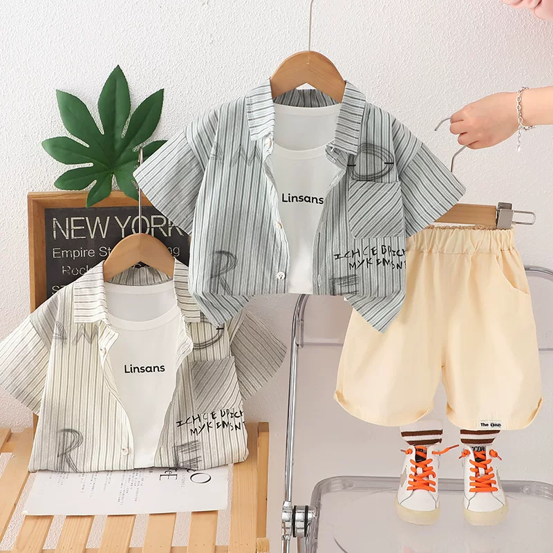 Summer shirt, children's set, summer clothing, children's clothing, 3 piece set