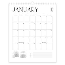跨境热销2025年简约办公桌面英文日历18个月YO圈墙上日程规划挂历
