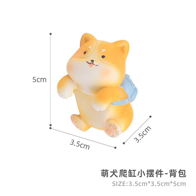 Tượng Corgi resin phong cách Zakka, phụ kiện bể bò sát, hồ cá, tiểu cảnh và chậu cây (RG-245)