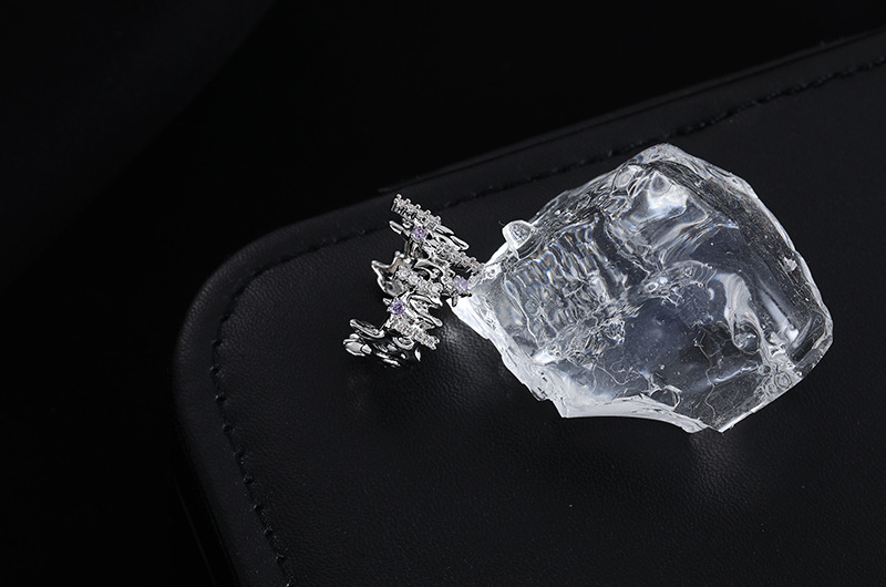 Fashion Geometric Copper Plating Zircon Rings Earrings Necklace