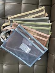 Morandi subject bag A4 nylon mesh subject bag storage bag student zipper information bag transparent document bag
