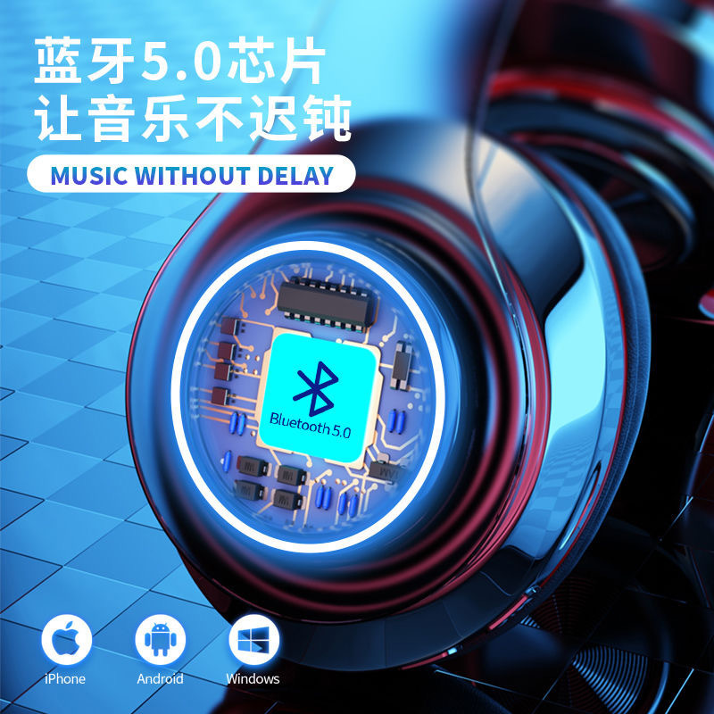 B39 auriculares Bluetooth auricular inalámbrico luminoso colorido respiración Tarjeta de luz-inserción plegable subwoofer auriculares Bluetooth