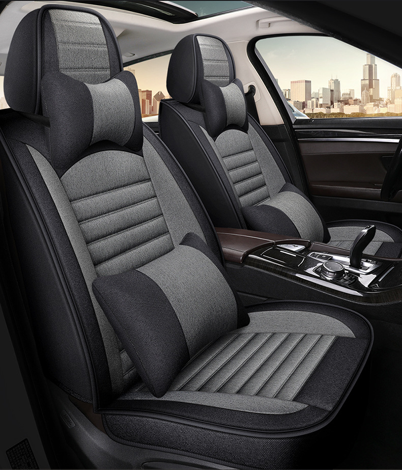 Full-Coverage Car Seat Cover A-01 Linen Cushion All-Season Full Package Cross-Border Exclusive for Wish Amazon Wholesale Dropshipping