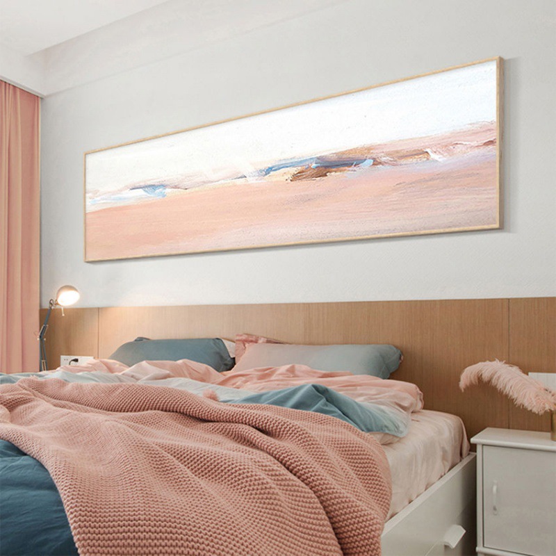 北欧风格ins卧室床头装饰画莫兰迪主卧温馨壁画小众抽象风景挂画