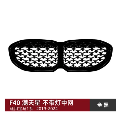 Big Surrounded: 2019+ Front Lip Spoiler, Rear Wing - all-black-starry-sky-mesh-grill-no-lights