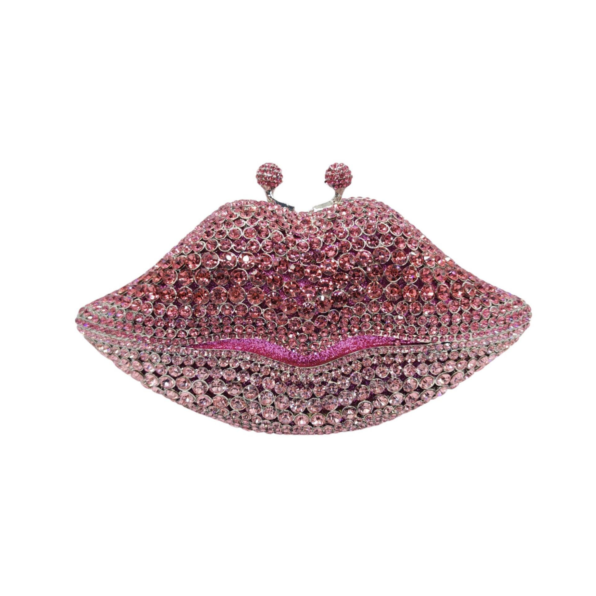 Transfronterizos labios con diamantes bolsas de cena damas vestido de fiesta bolsas de mano de diamantes bolsas de metal Clutch bag