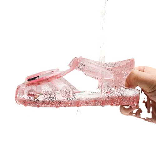  New Summer Girl Sandals Children's Jelly Shoes Anti-Slip Waterproof Beach Shoes Cute Korean Princess Shoes 