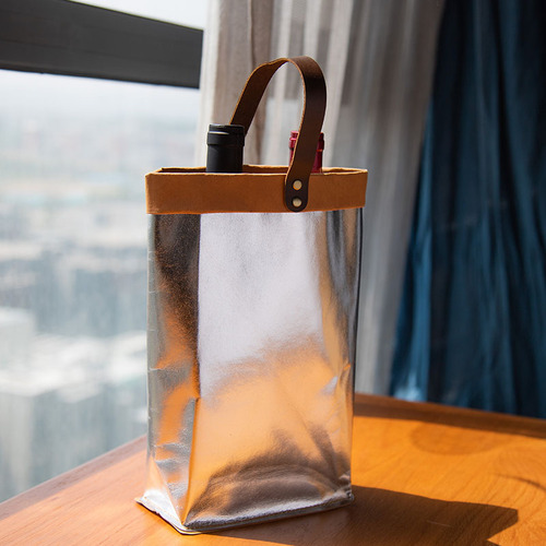 Red wine handbag double pack literary and foreign wine bag single washed kraft paper red wine box 2 gift bags