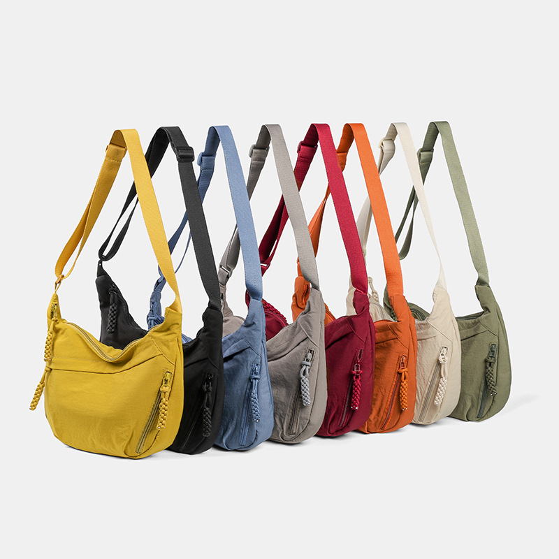Fashionable Cloth Bag for Female Students, Nylon Crossbody Bag for Class, Large Capacity Shoulder Bag, Japanese Style Dumpling Bag for Outings