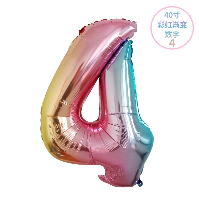 Globo de aluminio digital de 40 pulgadas, globo de aluminio con números grandes, versión delgada de 90 cm, varios colores de globos con números