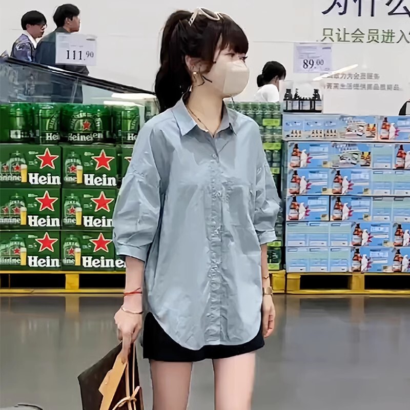 早秋装小衫休闲白衬衫女上衣初秋款新款2025爆韩系衬衣高级感寸衫|undefined