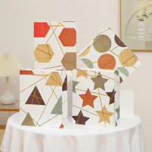 创意几何图案礼品袋服装店手提袋 简约便携手袋提节日礼盒收纳袋