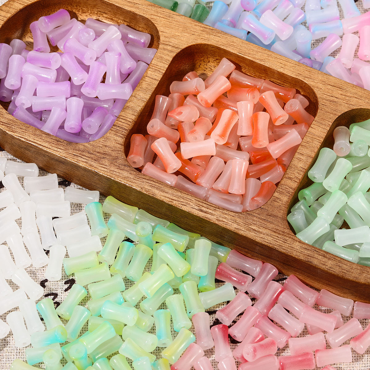 diy饰品配件琉璃珠子竹节珠渐变色散珠隔珠 手串配饰手工串珠材料