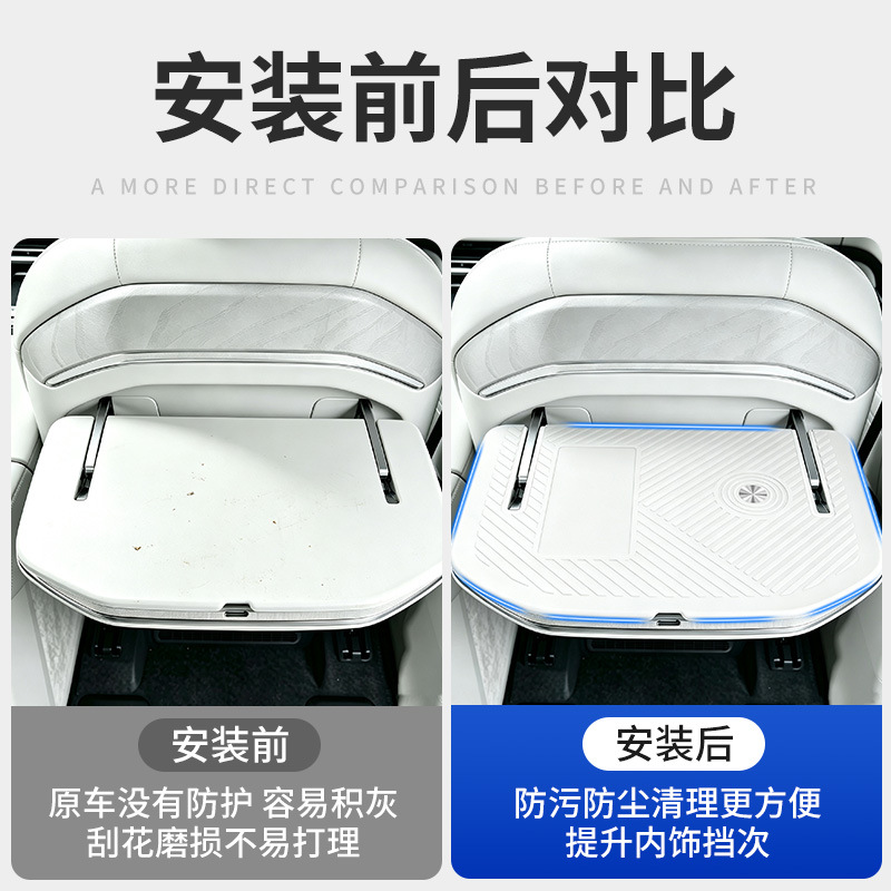 Suitable for the Zeekr 9X middle row small table board, silicone mat, anti-slip, dirt-resistant protective mat, anti-scratch mat, interior modification accessories