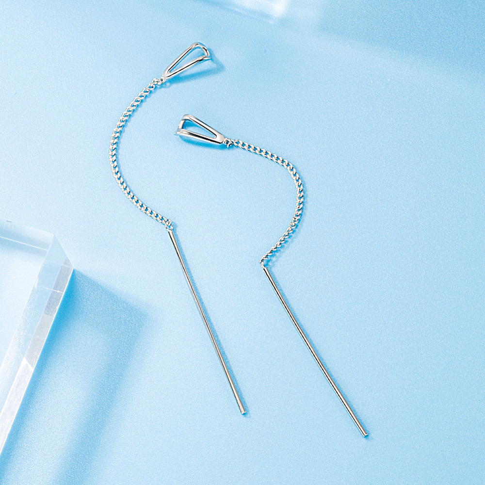 Distinctive Geometric Drop-shaped Ear Line Women's Cute Temperament Simple Cold Style Long Ear Needle Eardrop High Heel Boots Earrings