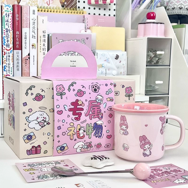Керамическая кружка Sanrio для воды для девочек с привлекательным внешним видом и симпатичная детская кружка для дома, чашка для кофе и молока, подарок на день рождения