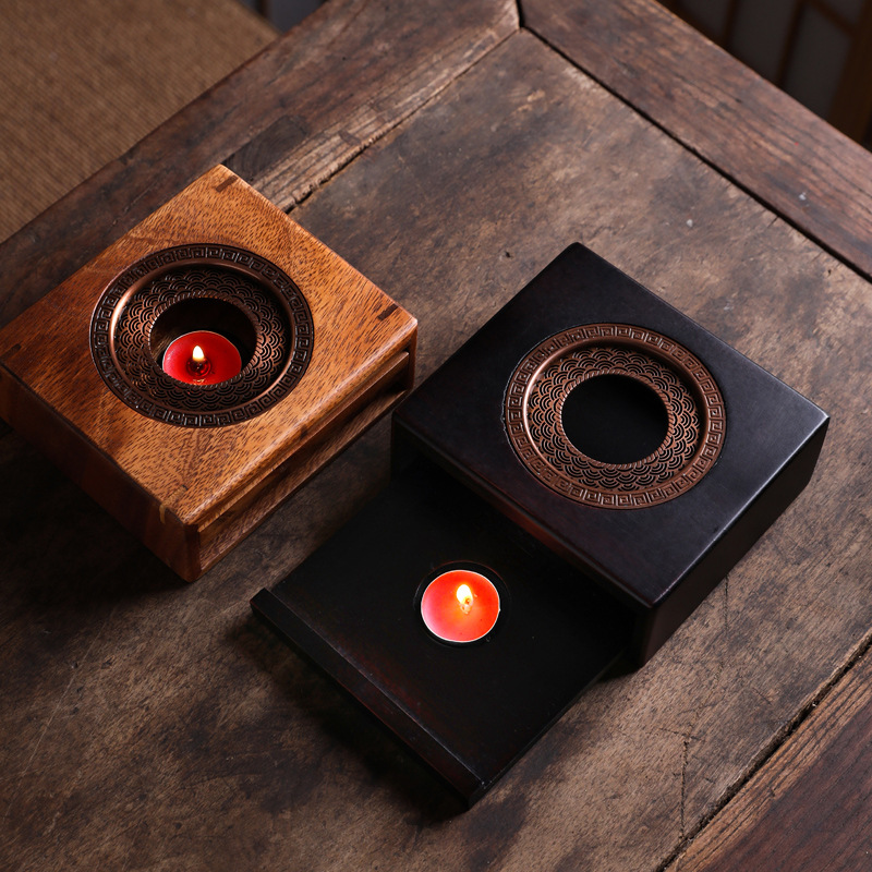 Nuevo Nogal caliente mesa de té calefacción calentador base vela hirviendo caliente té estufa Hotel hornear té
