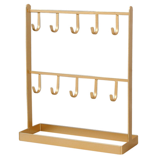 Dressing table desktop iron jewelry jewelry earrings hanging rack necklace display rack entrance door key storage rack