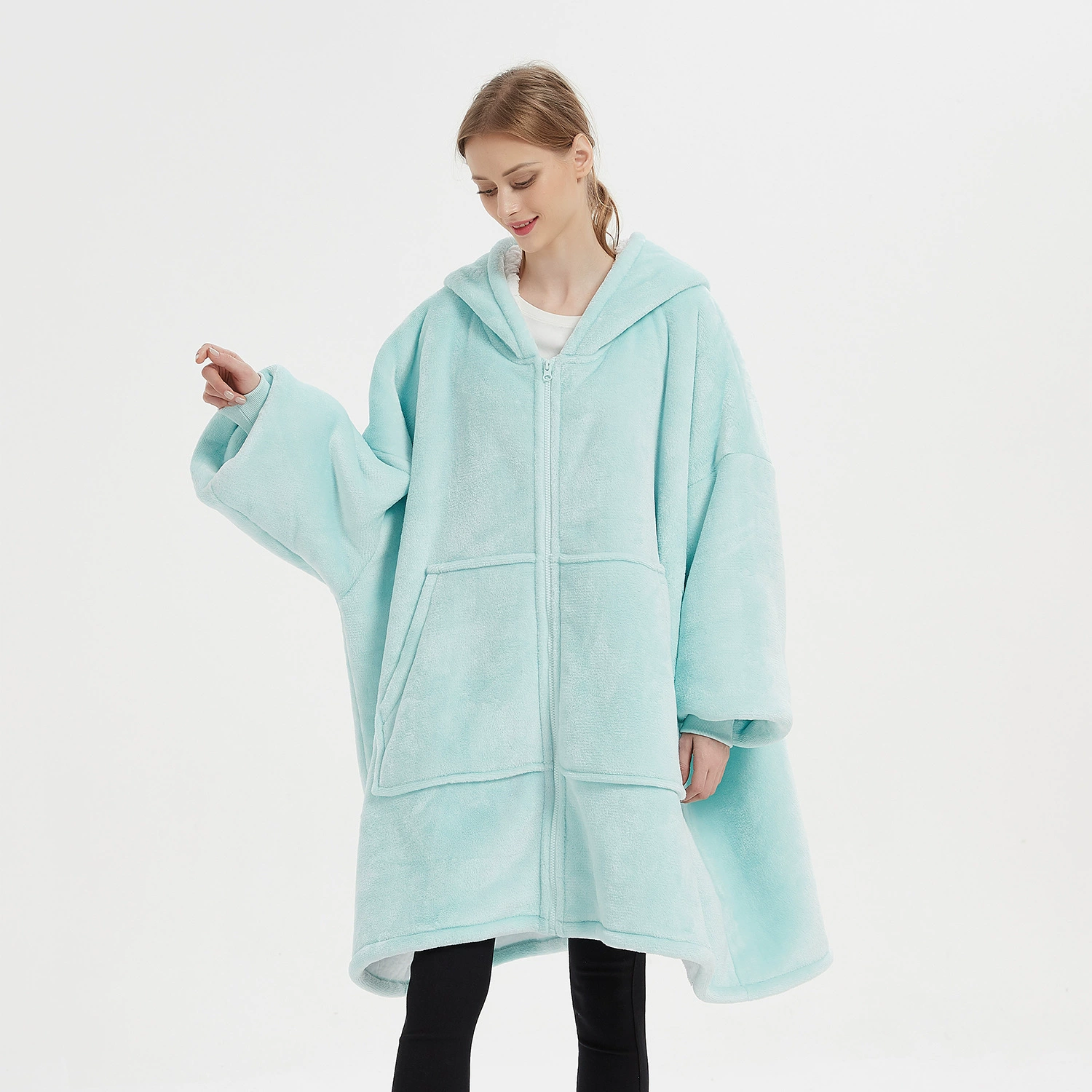 Flannel pijama with hood for beloved, Amazon, increased thickness, plus size, 2023 collection