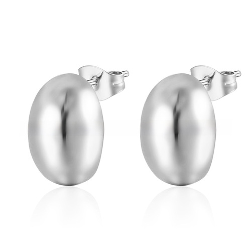 Vintage European and American Stainless Steel Hoop Earrings Unique Design High-End Women's Gold Bead Earrings Trendy Earrings Wholesale