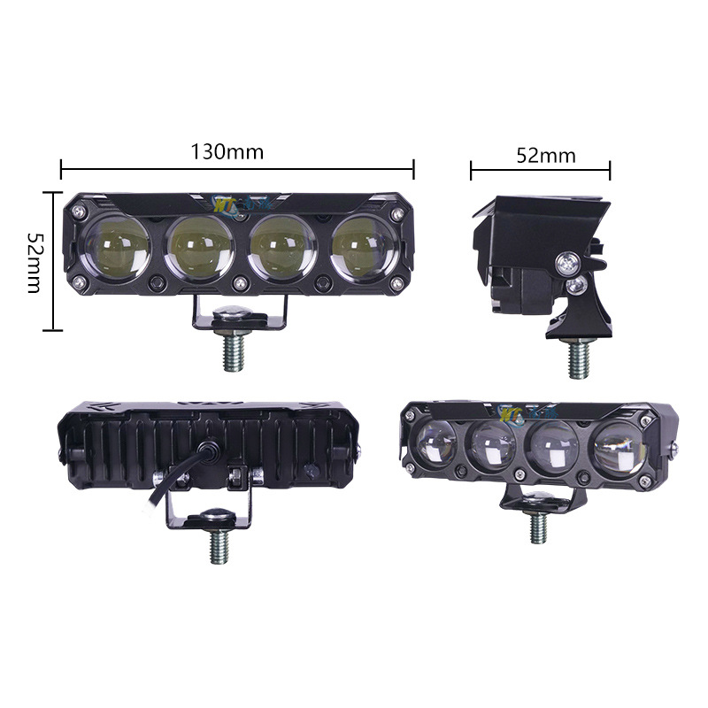 Fotores de motocicleta de cuatro ojos, luces LED para automóviles, amarillo y blanco, luces lejanas y cercanas, luces altas, faros modificados para vehículos todoterreno, focos para vehículos eléctricos image 7