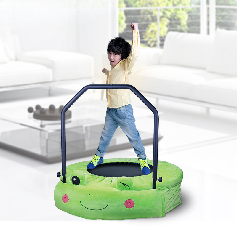 Customized Tianxin Indoor Kidsren's Trampoline with Handrails Frog Jumping Trampoline Small Home Trampoline Kidsren's Entertainment