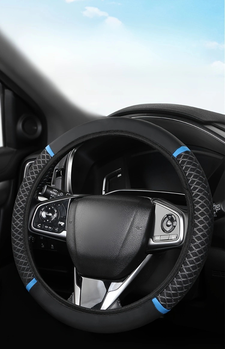 Car Summer Ice-Feel Steering Wheel Cover, Anti-Slip Ice Silk Handlebar Cover, Universal for All Seasons, Anti-Slip and Sweat-Absorbent, Cross-Border Supply