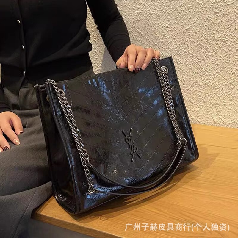 元工場の楊林niki shopping bagトートバッグ本革大容量レジ袋チェーン放浪バッグ|undefined