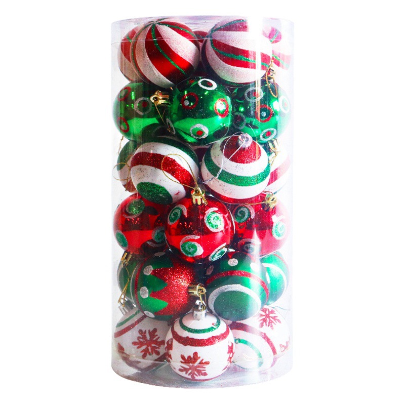 Cruz-frontera 6cm barril de forma especial galvanoplastia pintado BOLA DE Navidad de plástico bola traje de Navidad techo decoración colgante