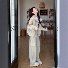 大きいサイズの新型春秋洋気減齢衛衣レジャースポーツスーツの女性は太っています。