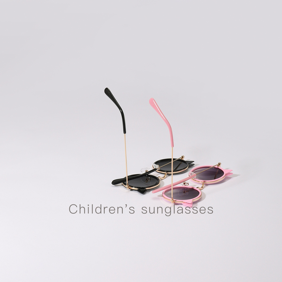 2023 nuevas gafas de sol de metal para niños dibujos animados gato gafas de sol para niños sombrilla de verano gafas de sol para bebés