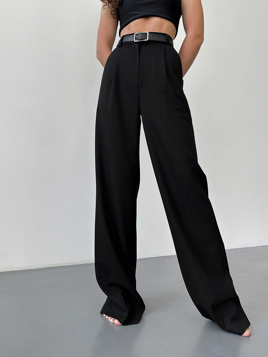 Pantaloni da donna a gamba dritta per ufficio e tempo libero_voghion.com