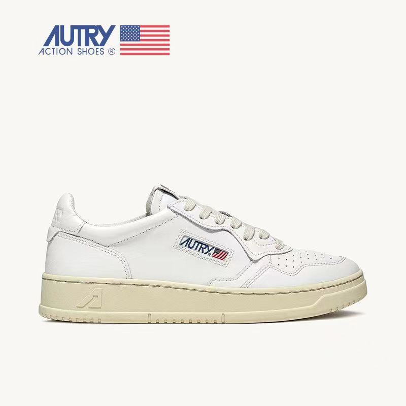 Cross-Border Autry White Sneakers for Women, Genuine Leather Retro Ept Thick-Soled Panda Shoes, Casual Sneakers