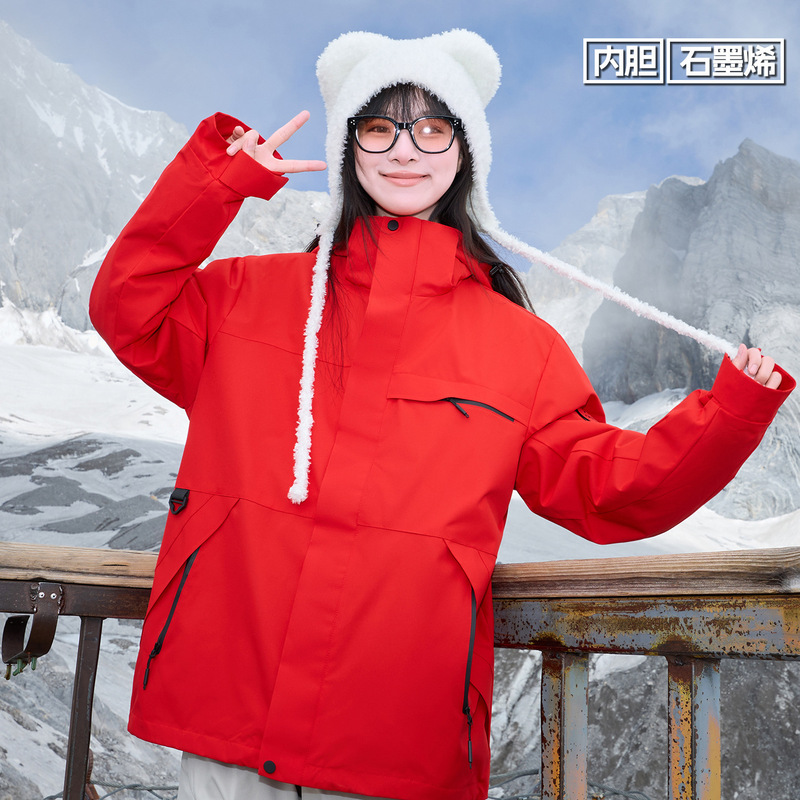 爆款骆驼同款冲锋衣三合一女抓绒两件套户外旅行外套登山服冬定制|undefined