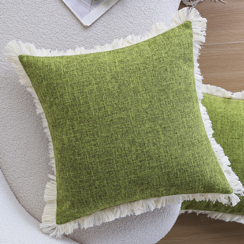 Linen verde borde de barba - 45x45cm