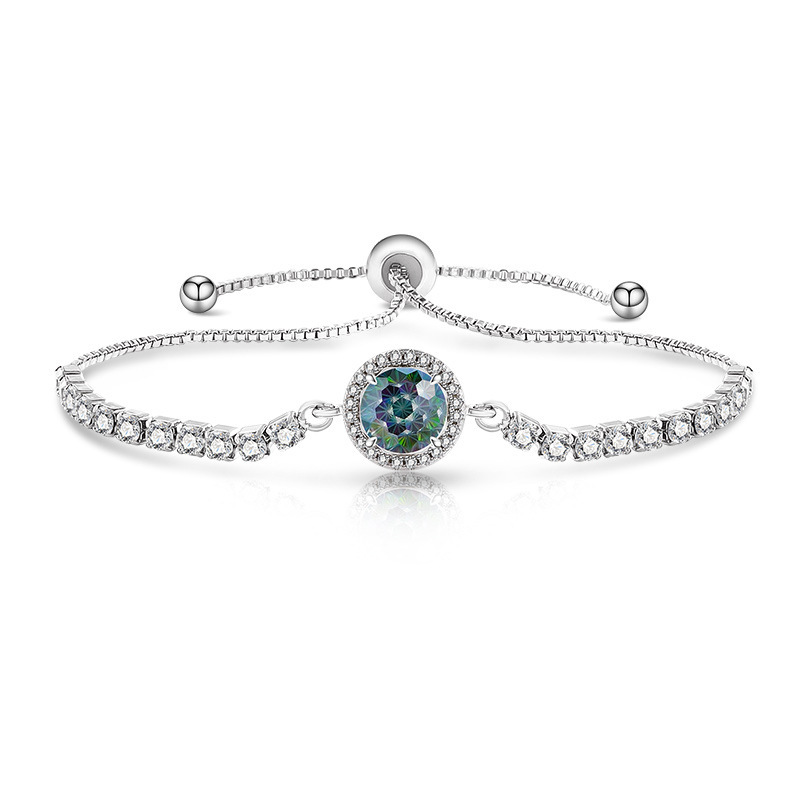 Fireworks Cut Bracelet With Padparadscha And High Carbon Diamond_voghion.com