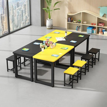 绘画桌幼儿园美术培训儿童课桌椅子补习班彩色桌子画室手工辅跨境
