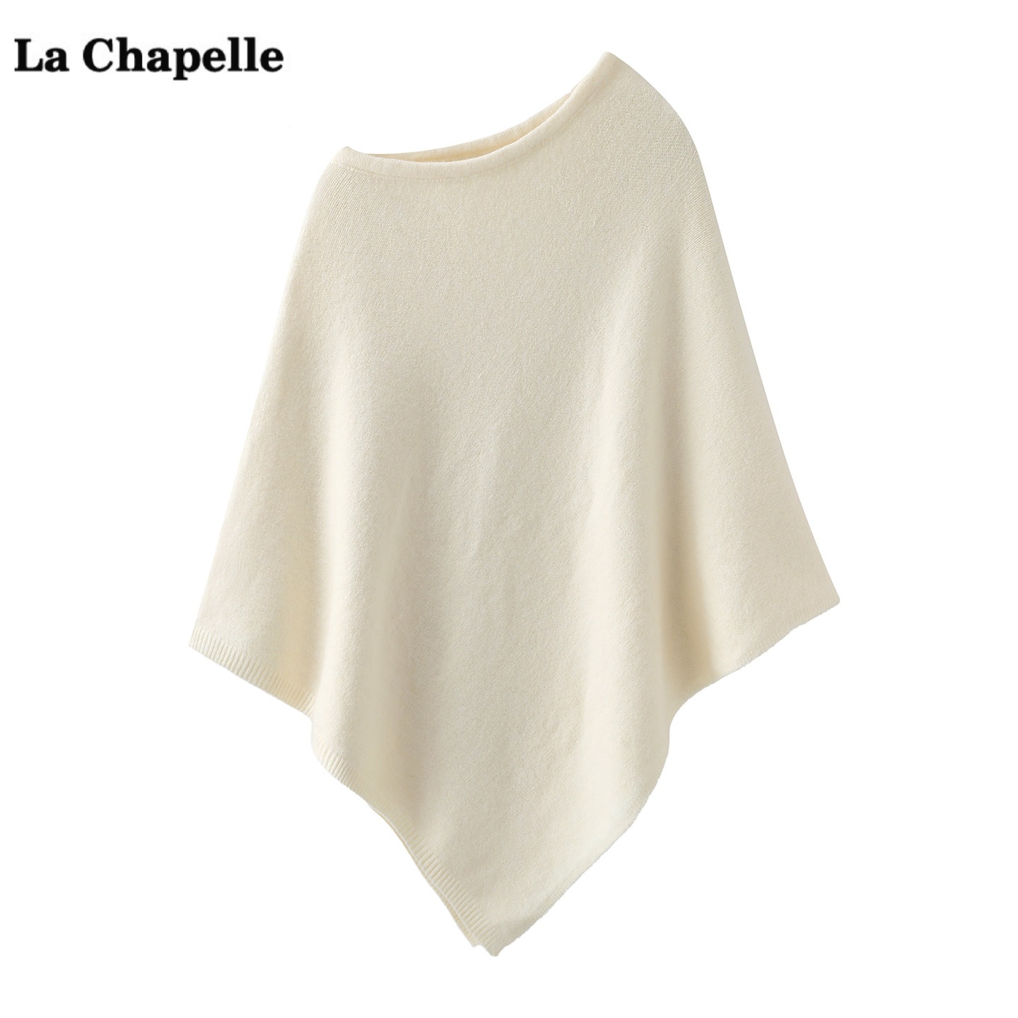 La Chapelle Design-Inspired Solid Color Knitted Shawl for Women, Stylish Outerwear Pullover Cape