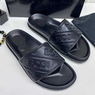 Men's Summer Outdoor Slippers 2025 New European Genuine Leather Flip-Flops Men's Outdoor Sandals Slide Sandals