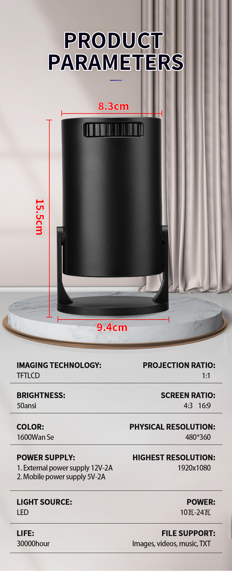 M5PRO Sınır Ötesi Yeni Ürün Ev Tipi Mikro Taşınabilir Mini Projektör HD Ev Kablosuz Kablolu Kompakt Telefon