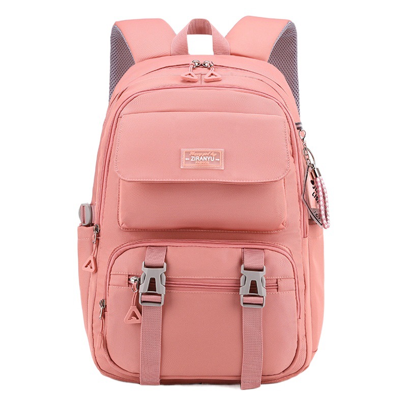 Peces naturales mochila femenina de gran capacidad estudiante de la escuela primaria coreana Escuela Secundaria grado 3-6 niña ligera protección de la columna vertebral entrega de una sola pieza