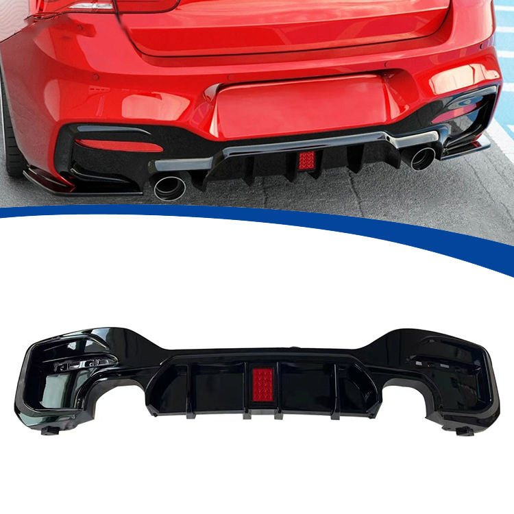Suitable for BMW 1 Series F20 rear lip with lights, square light car modification rear spoiler tail lip parts for 15-19 models