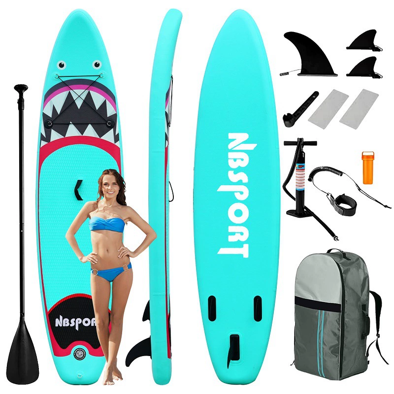 Inflatable SUP Paddle Board, 320×76×15 cm, Lightweight Foldable Stand-Up Board