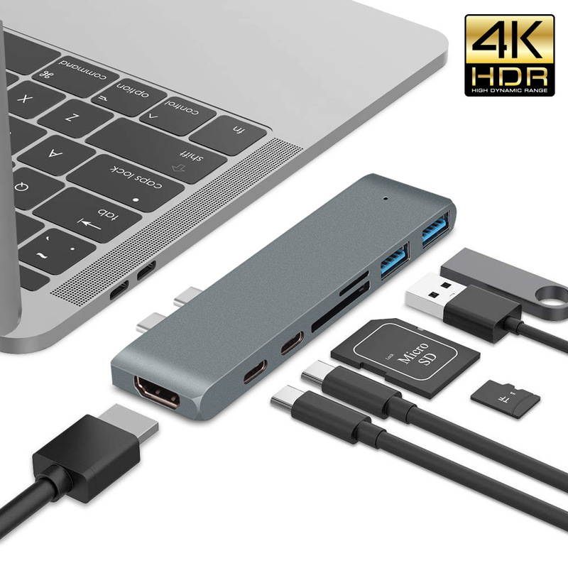 Seven-in-one dual Type-c to HDMI docking station USB3.0hub for Macbook notebook converter
